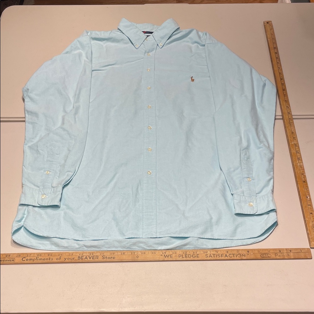 Ralph Lauren Men's Size 2XL tall Sea-foam Blue Oxford Cloth Button Down Shirt